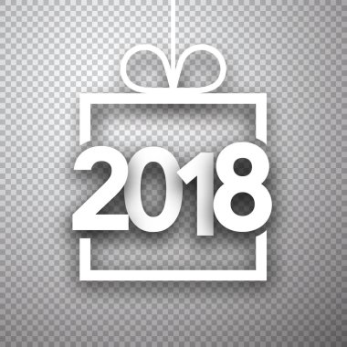 Hediye ile 2018 yeni yıl arka plan