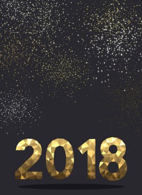 Altın 2018 yeni yıl arka plan. 