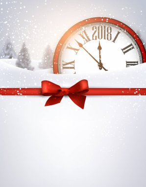 2018 yeni yıl arka plan ile masa saati