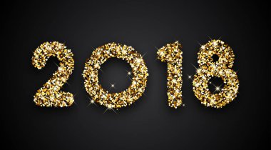 Altın 2018 yeni yıl arka plan. 