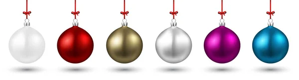 Kolorowy okrągły Christmas balls zestaw — Wektor stockowy