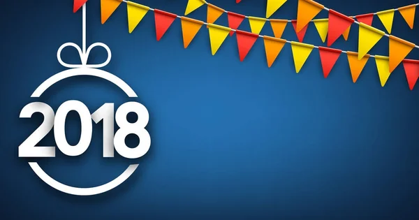 2018 Año Nuevo fondo festivo — Archivo Imágenes Vectoriales