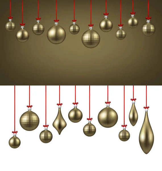 Pozadí s zlatý vánoční koule — Stockový vektor