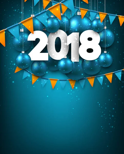 2018 Nouvel An fond festif — Image vectorielle