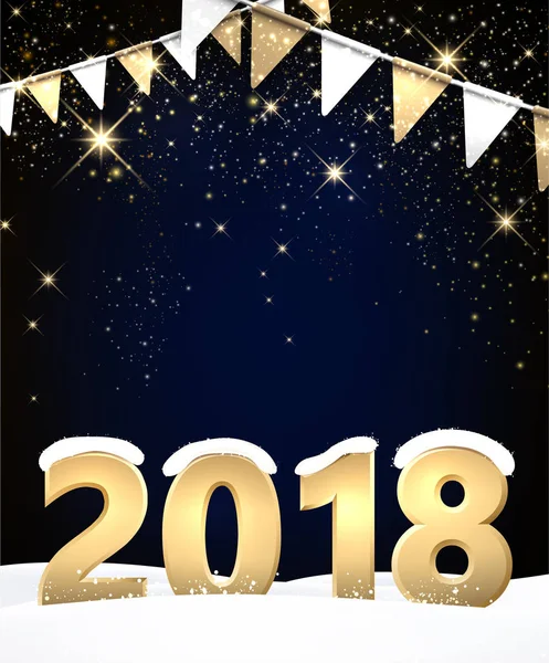 2018 New Year festive background — Stock Vector