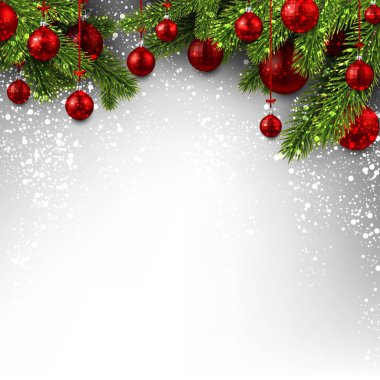 arka plan kırmızı Noel topları ile