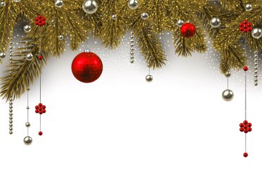 çam dalları ve topları arka plan