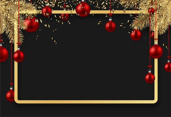 Nya året bakgrund med julgranskulor — Stock vektor