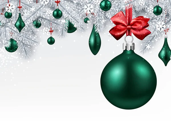 Fondo con bolas de Navidad — Vector de stock