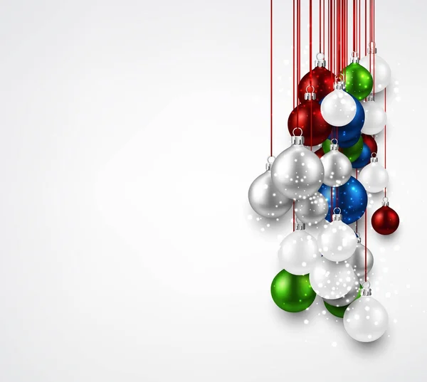 カラフルなクリスマス ボール — ストックベクタ