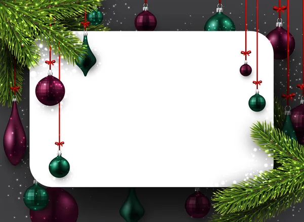 Boules de Noël colorées sur blanc — Image vectorielle