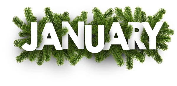 Weißes Januarbanner — Stockvektor