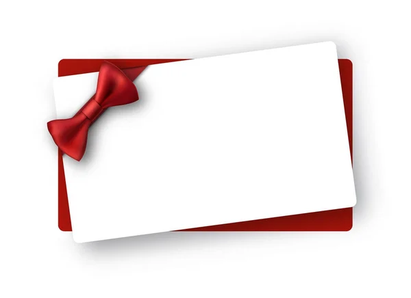 Carte de vacances blanche avec arc rouge . — Image vectorielle