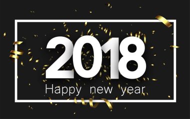 2018 yeni yıl arka plan Serpantinli ile. 