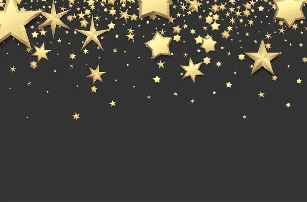 Fond gris avec étoiles dorées . — Image vectorielle