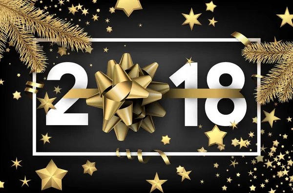 2018 Nieuwjaar achtergrond met sterren. — Stockvector