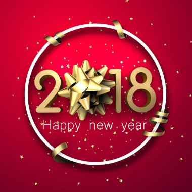 Yay ile yuvarlak 2018 yeni yıl kartı. 