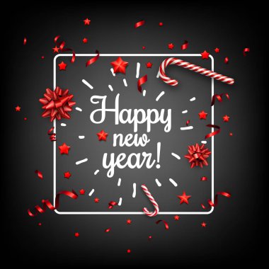 mutlu yeni yıl kartı konfeti ile. 