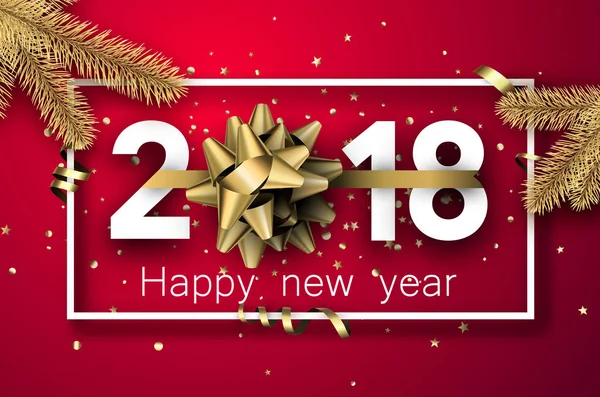 Roze 2018 Nieuwjaar achtergrond. — Stockvector