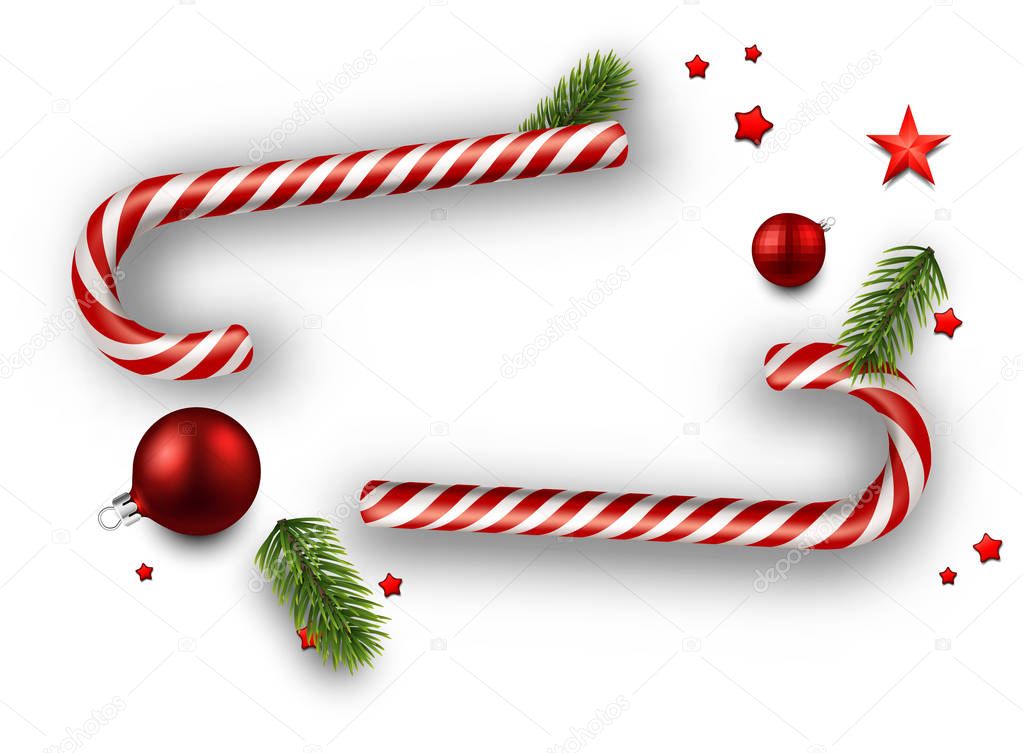 Christmas background with candy canes. — Stock Vector © Maxborovkov