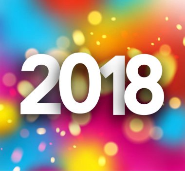 Parlak soyut 2018 renkli kart.