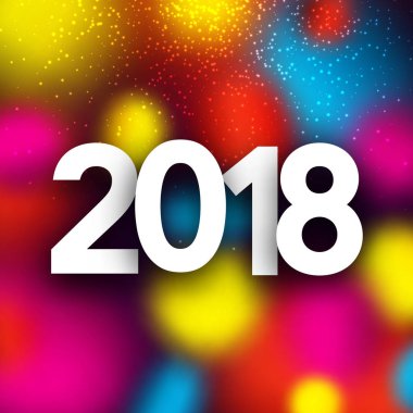 Parlak soyut 2018 renkli kart.