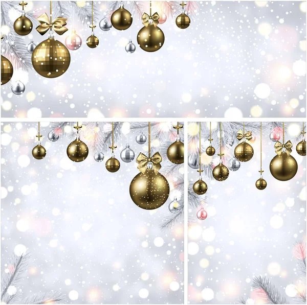 New Year backgrounds with Christmas balls. — Stock Vector