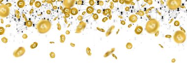 Düşme ile altın afiş bitcoins.