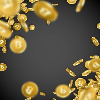 Düşme ile arka plan altın bitcoins.