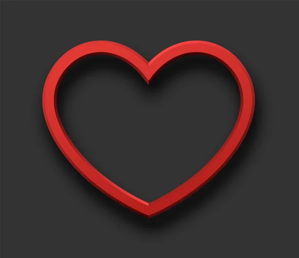 Красный знак сердца на сером . — стоковый вектор