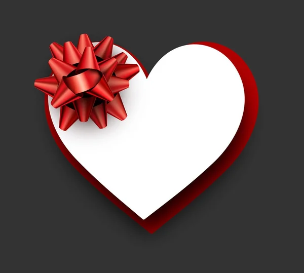 Cartão de papel do Valentim em forma de coração . — Vetor de Stock