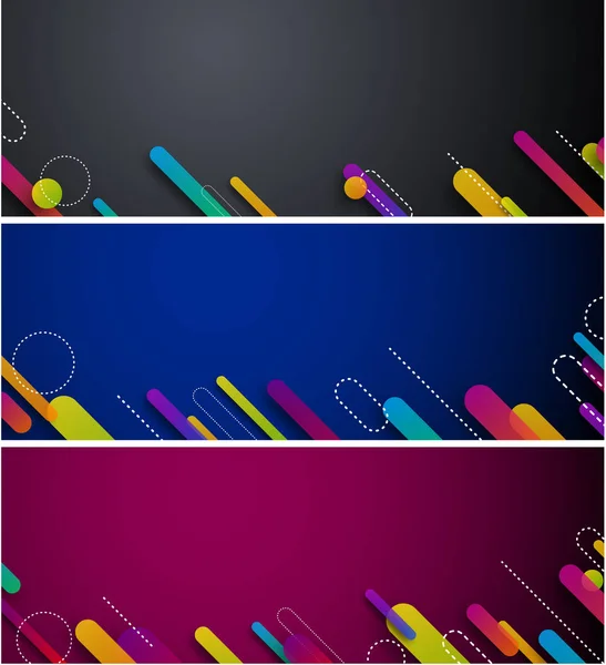 Bannery s barevnými tahy — Stockový vektor