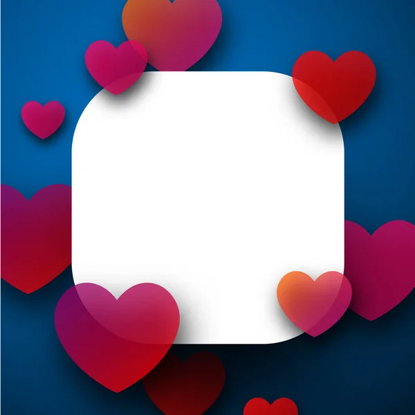 Love valentines square card — Stock Vector