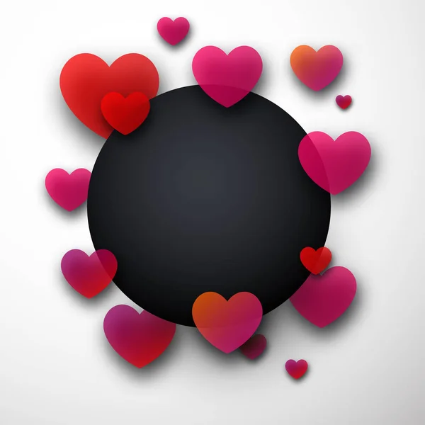 Weiße runde Liebe valentines Karte — Stockvektor
