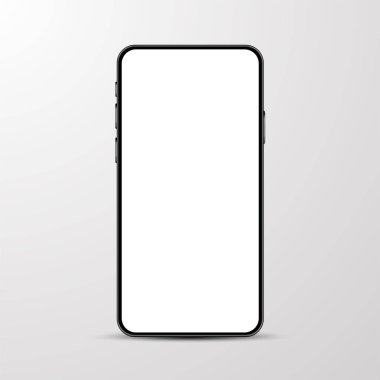 Boş beyaz ekranlı basit bir akıllı telefon modeli.