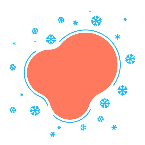 Καλή Χρονιά στρογγυλοποιημένο πρότυπο ευχετήρια κάρτα με μπλε νιφάδες χιονιού. — Διανυσματικό Αρχείο