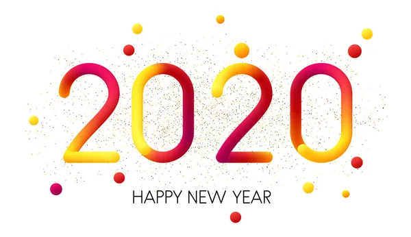 2020 Feliz Ano Novo colorido gradiente 3d lettering . —  Vetores de Stock