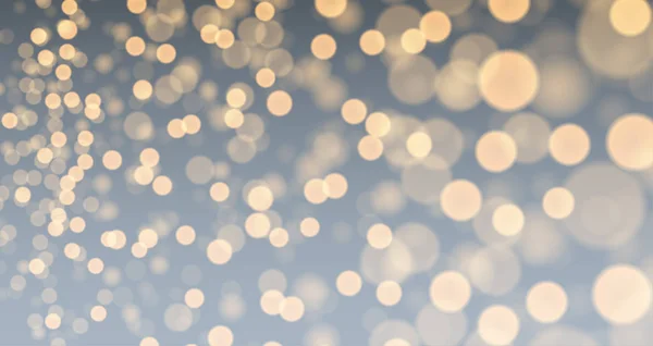 Weihnachts- und Neujahrskarte mit defokussierten Lichtern auf grau. — Stockvektor