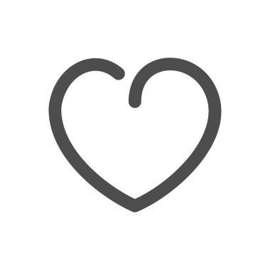 Gri kalp ikonunu saran basit bir aşk çizgisi.