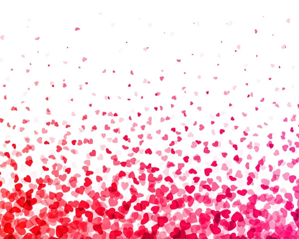Tarjeta de San Valentín. Corazón confeti cayendo sobre gradiente rosa fondo para tarjetas de felicitación, invitación de boda . — Archivo Imágenes Vectoriales