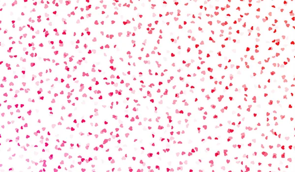 Valentines day card. Heart confetti falling over gradient pink background for greeting cards, wedding invitation. — 스톡 벡터