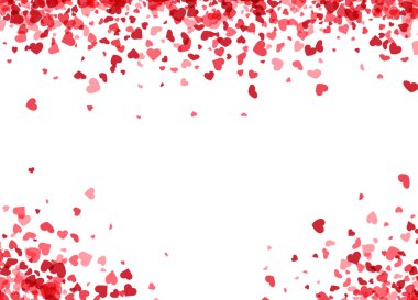 Beyaz üzerine pembe kalpler düşen sevgililer günü arkaplanı.