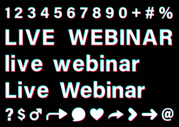 Живий Вебінарний Знак Невеликими Літерами Великими Літерами Білі Слова Синіми — стоковий вектор