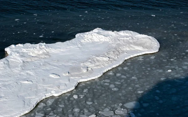 Spring, the thawing ice floes, the top view