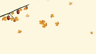 Soyut ağaç rüzgarla sarsıldı. Çok düşen yaprakları beyaz arka plan üzerinde