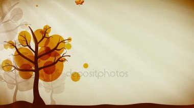 Soyut ağaç rüzgarla sarsıldı. Çok düşen yaprakları beyaz arka plan üzerinde