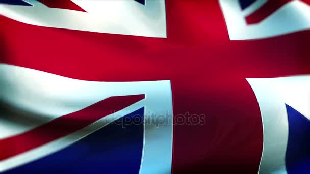 Mooie vlag van het Verenigd Koninkrijk wuiven in de wind — Stockvideo