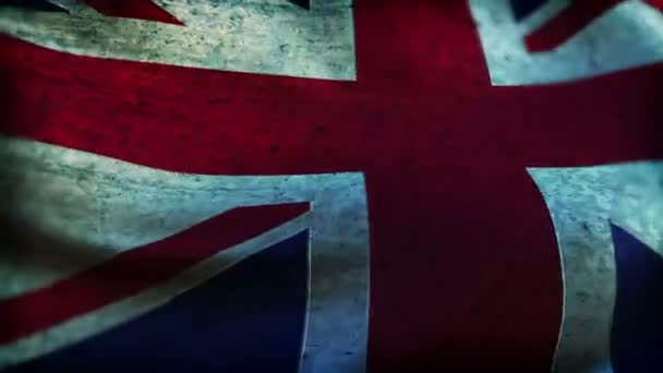 Beau drapeau du Royaume-Uni agitant le vent — Video