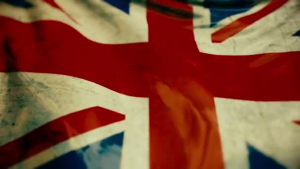 Флаг Великобритании развевается на ветру — стоковое видео