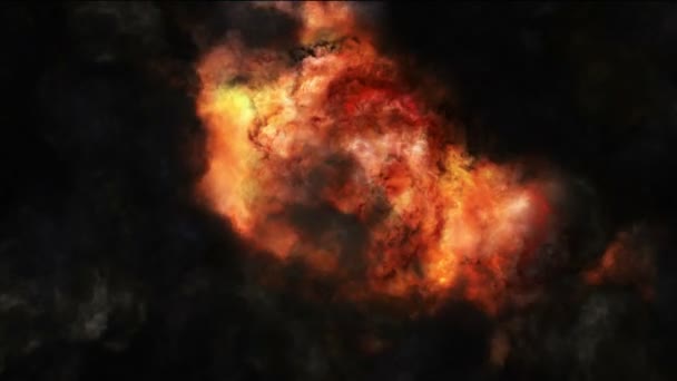 Explosões maciças com fumo negro. Confira meus outros fundos de incêndio — Vídeo de Stock